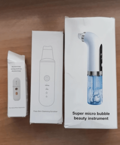 Ultrasonic Face Skin Scrubber & Acne Pore Vacuum Cleaner & Nano Facial Sprayer photo review