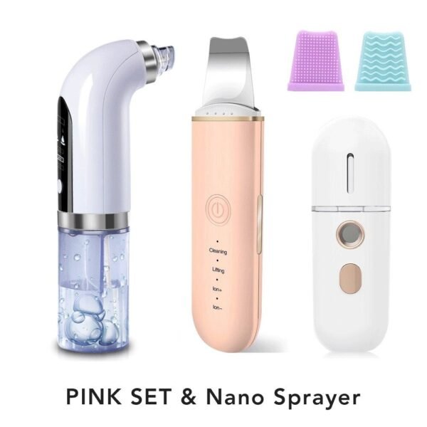 Ultrasonic Face Skin Scrubber & Acne Pore Vacuum Cleaner & Nano Facial Sprayer - Image 4