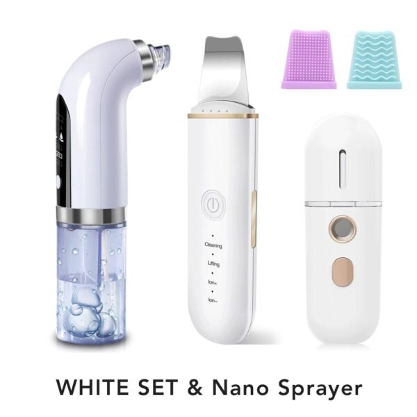 Ultrasonic Face Skin Scrubber & Acne Pore Vacuum Cleaner & Nano Facial Sprayer - Image 2